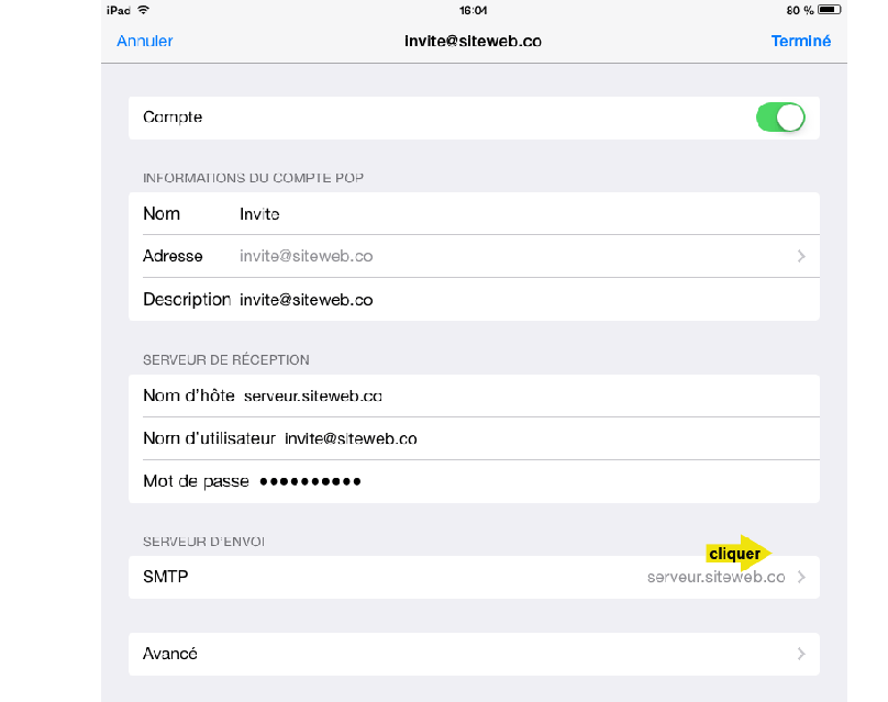 messagerie ipad iphone 7